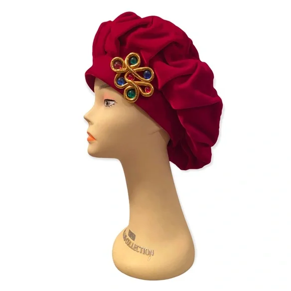 Vintage GIVENCHY Red Velvet Beret Hat - Picture 3 of 7